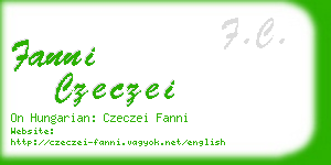 fanni czeczei business card